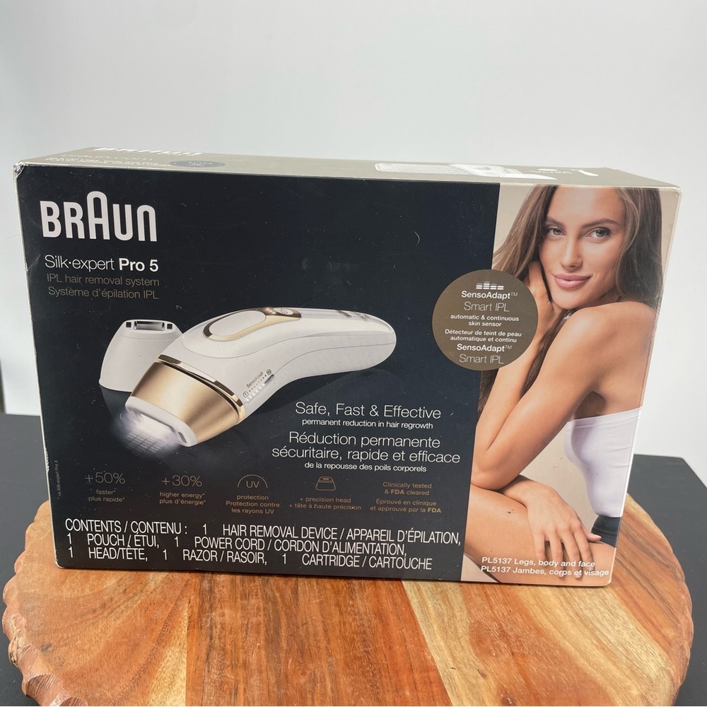 Braun Silk-expert Pro 5 IPL Hair Removal System - White and Gold